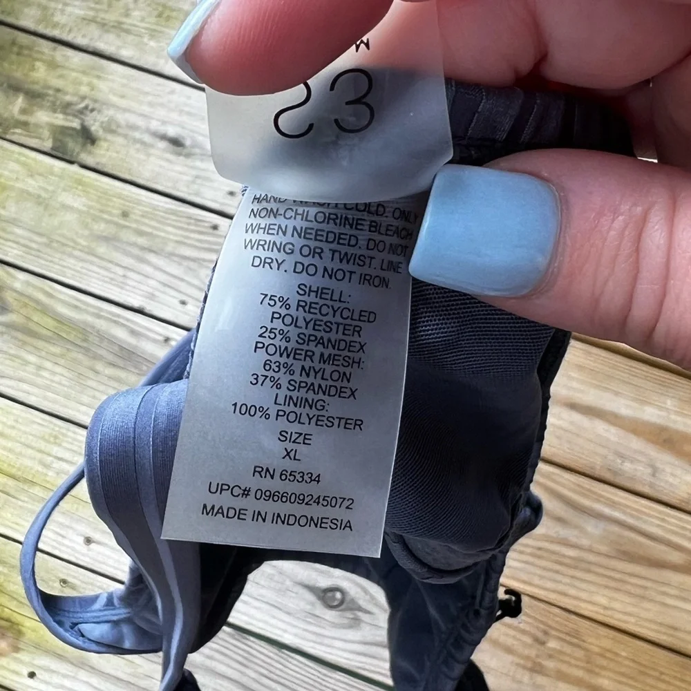 S3 Swimwear extra large Blue Ribbed Scoop Neck criss cross bikini top - Picture 5 of 5